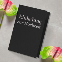 DIN A5 Faltkarten - Schwarz - 100 Stück - Einladungskar