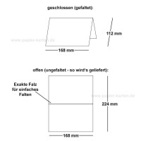 50x faltbares Einlege-Papier für B6 Doppelkarten - hoch