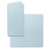 25x Falt-Karten DIN Lang - Hellblau (Blau) - 10,5 x 21 cm - Blanko Doppelkarten - Klappkarten für Einladungen und Grußkarten zu Weihnachten und Geburtstag