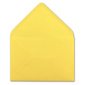 200 Brief-Umschläge - Zitronen-Gelb - DIN C6 - 114 x 162 mm - Kuverts mit Nassklebung ohne Fenster für Gruß-Karten & Einladungen - Serie FarbenFroh