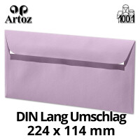 ARTOZ 25x Briefumschläge DIN Lang Flieder 100 g/m² selbstklebend - DL 224x114 mm - Kuvert ohne Fenster - Umschläge mit Haftklebung Abziehstreifen