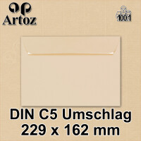 ARTOZ 25x Briefumschläge DIN C5 Beige (Baileys) - 229 x 162 mm Kuvert ohne Fenster - Umschläge selbstklebend haftklebend - Serie Artoz 1001