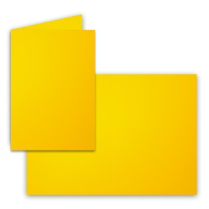 100 Faltkarten B6 - Gelb - Blanko Doppel-Karten - 12 x 17 cm - sehr formstabil - für Drucker geeignet - Serie: FarbenFroh