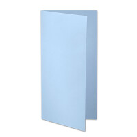 ARTOZ 25x DIN Lang Faltkarten - Blau (Pastellblau) gerippt 210 x 105 mm Klappkarten - Blanko Doppelkarte mit 220 g/m² edle Egoutteur-Rippung