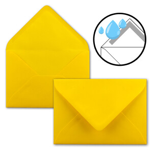 50 Brief-Umschläge - Honig-Gelb - DIN C6 - 114 x 162 mm - Kuverts mit Nassklebung ohne Fenster für Gruß-Karten & Einladungen - Serie FarbenFroh