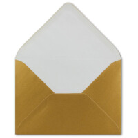 100 Brief-Umschläge - Gold Metallic - DIN C6 - 114 x 16