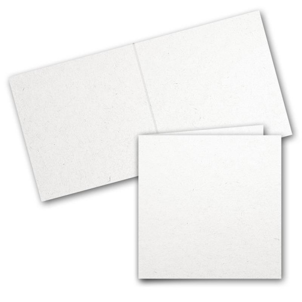 ARTOZ 25x quadratische Doppelkarten - Farbe: birch (weiß / cremeweiss) - 15,5 x 15,5 cm - doppelt - Serie Greenline