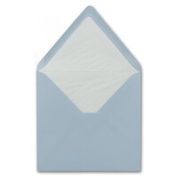 100x Briefumschläge Quadratisch 16 x 16 cm in Hellblau (Blau)- Umschläge mit weißem Seidenfutter - Kuverts ohne Fenster & mit Nassklebung - Für Einladungskarten zu Hochzeit und Geburtstag