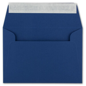 100x Brief-Umschläge B6 - Nachtblau - 12,5 x 17,5 cm - Haftklebung 120 g/m² - breite edle Verschluss-Lasche - hochwertige Einladungs-Umschläge