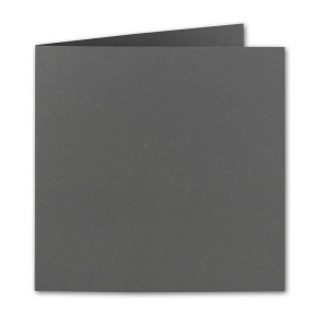 Quadratische Falt-Karten 15 x 15 cm - Dunkelgrau-Graphit - 50 Stück - formstabil - für Drucker geeignet Für Grußkarten und Einladungen