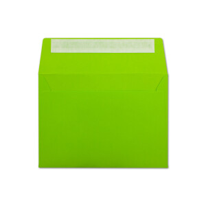 200x Briefumschläge Hell-Grün DIN C6 Format 11,4 x 16,2 cm - Haftklebung - Kuverts ohne Fenster - Weihnachten, Grußkarten & Einladungen - Für A6 & A4 Papier