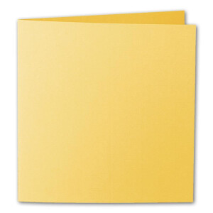 ARTOZ 50x quadratische Faltkarten - Sonnengelb (Gelb) - 155 x 155 mm Karten blanko zum Selbstgestalten - 220 g/m² gerippt