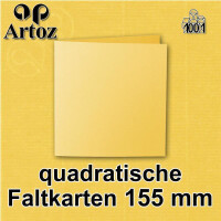 ARTOZ 50x quadratische Faltkarten - Sonnengelb (Gelb) - 155 x 155 mm Karten blanko zum Selbstgestalten - 220 g/m² gerippt