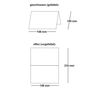 ARTOZ 25x DIN A6 Faltkarten - Graphit (Grau) - 105 x 148 mm Karten blanko zum selbstgestalten - 220 g/m² gerippt