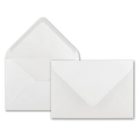 50x Brief-Umschläge in Hochweiss - 80 g/m² - Kuverts in DIN B6 Format 12,5 x 17,6 cm - Nassklebung ohne Fenster
