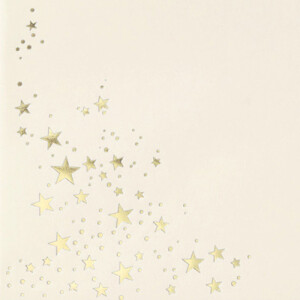 100x Briefumschläge mit Metallic Sternen - DIN Lang - Gold geprägter Sternenregen - Farbe: creme, Nassklebung, 80 g/m² - 110 x 220 mm - ideal für Weihnachten