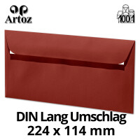 ARTOZ 25x Briefumschläge DIN Lang Weinrot 100 g/m² selbstklebend - DL 224x114 mm - Kuvert ohne Fenster – Umschläge mit Haftklebung Abziehstreifen