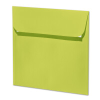 ARTOZ 50x quadratische Briefumschläge limette (Grün) 100 g/m² - 16 x 16 cm - Kuvert ohne Fenster - Umschläge mit Haftklebung