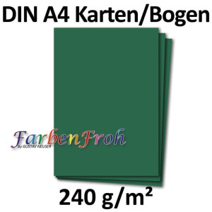 100 DIN A4 Papier-bögen Planobogen - Dunkelgrün (Grün) - 240 g/m² - 21 x 29,7 cm - Bastelbogen Ton-Papier Fotokarton Bastel-Papier Ton-Karton - FarbenFroh