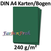 100 DIN A4 Bastelkarton - Dunkelgrün (Grün) - 240 
