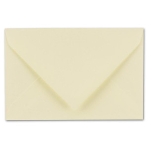 50x Briefumschläge 12 x 17,5 cm -  DIN B6 mit Nassklebung, creme, stabile 90 Gramm pro m², Umschläge für Grußkarten und Einladungen