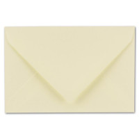50x Briefumschläge 12 x 17,5 cm -  DIN B6 mit Nassklebung, creme, stabile 90 Gramm pro m², Umschläge für Grußkarten und Einladungen