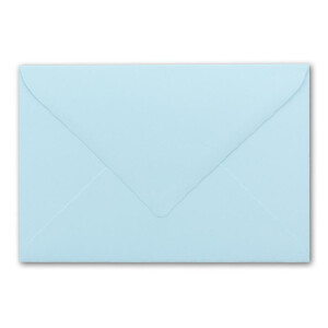 50 Brief-Umschläge mit Wellenschnitt - Hell-Blau - DIN C6 - 114 x 162 mm - 11,4 x 16,2 cm - mit wellenförmigen Rändern - Nassklebung - FarbenFroh by GUSTAV NEUSER
