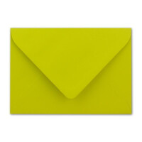 500 Briefumschläge in Limette mit weißem Innenfutter - Kuverts in DIN B6 Format  - 12,5 x 17,6 cm - Seidenfutter - Nassklebung