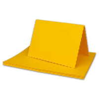 25x Faltkarten-Set DIN A6 mit DIN C6 Brief-Umschlägen - wellig gestanzter Rand - Honig-Gelb - 10,5 x 14,8 cm - Wellenschnitt Karten-Sets - FarbenFroh by GUSTAV NEUSER