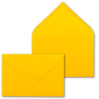 25x Faltkarten-Set DIN A6 mit DIN C6 Brief-Umschlägen - wellig gestanzter Rand - Honig-Gelb - 10,5 x 14,8 cm - Wellenschnitt Karten-Sets - FarbenFroh by GUSTAV NEUSER