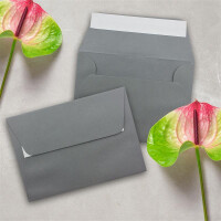 100x Briefumschläge Dunkel-Grau / Graphit DIN C6 Format 11,4 x 16,2 cm - Haftklebung - Kuverts ohne Fenster - Weihnachten, Grußkarten & Einladungen - Für A6 & A4 Papier