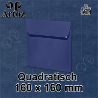 ARTOZ 25x quadratische Briefumschläge classic blue (Blau) 100 g/m² - 16 x 16 cm - Kuvert ohne Fenster - Umschläge mit Haftklebung