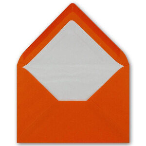 50 Briefumschläge Orange - DIN C6 - gefüttert mit weißem Seidenpapier - 80 g/m² - 11,4 x 16,2 cm - Nassklebung - NEUSER PAPIER