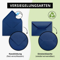 200 Brief-Umschläge - Nachtblau / Dunkel-Blau - DIN C6 