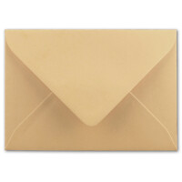200 Brief-Umschläge - Karamell-Braun - DIN C6 - 114 x 162 mm - Kuverts mit Nassklebung ohne Fenster für Gruß-Karten & Einladungen - Serie FarbenFroh