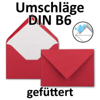 25x Kuverts in Himbeerrot - Brief-Umschläge in DIN B6 -