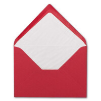 25x Kuverts in Himbeerrot - Brief-Umschläge in DIN B6 - 12,5 x 17,6 cm geripptes Papier - weißes Seidenfutter für Weihnachten & festliche Anlässe