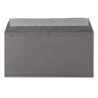 ARTOZ 50 x Briefumschläge DIN LANG - Farbe: granite (dunkelgrau) - 11,4 x 22,4 cm - mit Haftklebung und Abziehstreifen - Serie Greenline