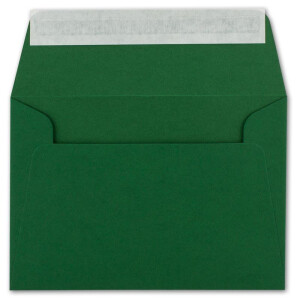 50x Brief-Umschläge B6 - Dunkelgrün - 12,5 x 17,5 cm - Haftklebung 120 g/m² - breite edle Verschluss-Lasche - hochwertige Einladungs-Umschläge