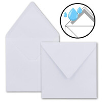 100x Quadratische Briefumschläge in Hochweiß (Weiß) - 15,5 x 15,5 cm - ohne Fenster, mit Nassklebung - 100 g/m² - Für Einladungskarten zu Hochzeit, Geburtstag und mehr - Serie FarbenFroh