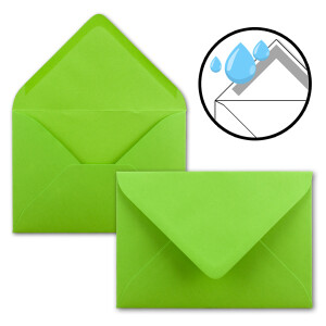 50 Brief-Umschläge - Hell-Grün - DIN C6 - 114 x 162 mm - Kuverts mit Nassklebung ohne Fenster für Gruß-Karten & Einladungen - Serie FarbenFroh