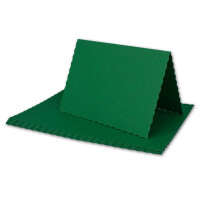 50x Faltkarten-Set DIN A6 mit DIN C6 Brief-Umschlägen - wellig gestanzter Rand - Dunkel-Grün - 10,5 x 14,8 cm - Wellenschnitt Karten-Sets - FarbenFroh by GUSTAV NEUSER