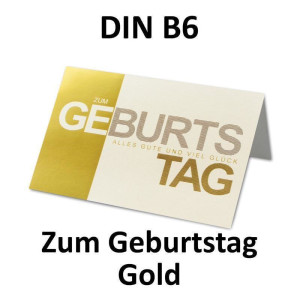 Geburtstagskarten Set 20 Stück mit Umschlag Weiß DIN B6 - Motiv Zum Geburtstag Gold - Goldene Premium Folienprägung - Glückwunschkarte Geburtstag Klappkarte