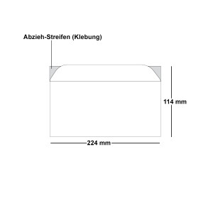 ARTOZ 25x Briefumschläge DIN Lang Licht-Grau 100 g/m² selbstklebend - DL 224x114 mm - Kuvert ohne Fenster – Umschläge mit Haftklebung Abziehstreifen