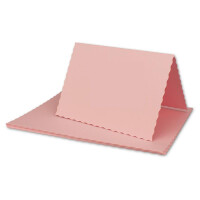 25x Faltkarten DIN A6 mit wellig gestanztem Rand - Rosa - 10,5 x 14,8 cm - Wellenschnitt Einladungs-Karten - FarbenFroh by GUSTAV NEUSER