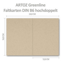 ARTOZ 25x Doppelkarten DIN B6 - Farbe: dessert (hellbraun cappuccino) - 12,0 x 16,9 cm - hochdoppelt - Serie Greenline