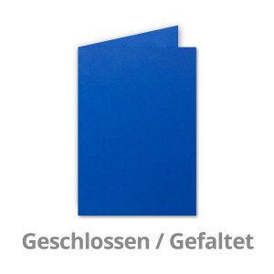 50x Faltkarten SET DIN A6/C6 mit Brief-Umschlägen in Royalblau / Königsblau - inklusive Einleger - 14,8 x 10,5 cm - Premium Qualität - FarbenFroh