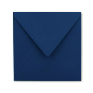 50x Quadratische Briefumschläge in Dunkelblau (Blau) - 15,5 x 15,5 cm - ohne Fenster, mit Nassklebung - 110 g/m² - Für Einladungskarten zu Hochzeit, Geburtstag und mehr - Serie FarbenFroh