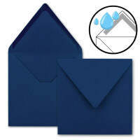50x Quadratische Briefumschläge in Dunkelblau (Blau) - 15,5 x 15,5 cm - ohne Fenster, mit Nassklebung - 110 g/m² - Für Einladungskarten zu Hochzeit, Geburtstag und mehr - Serie FarbenFroh
