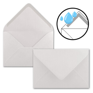 100 Brief-Umschläge - Natur-Weiß - DIN C6 - 114 x 162 mm - Kuverts mit Nassklebung ohne Fenster für Gruß-Karten & Einladungen - Serie FarbenFroh